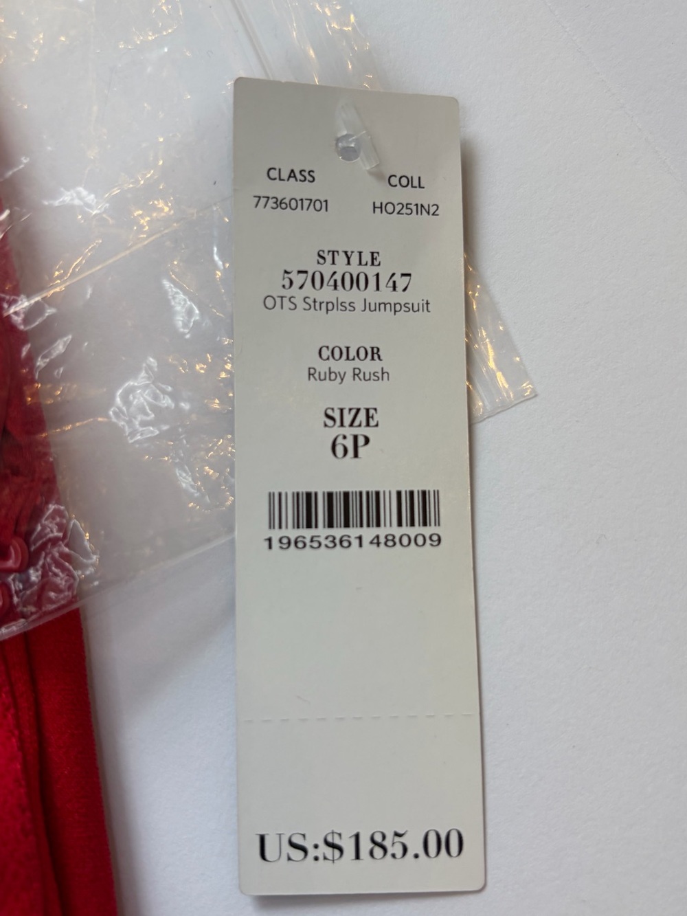 White House Black Market Ruby Rush Belted Jumpsuit NWT 6P - Picture 6 of 12